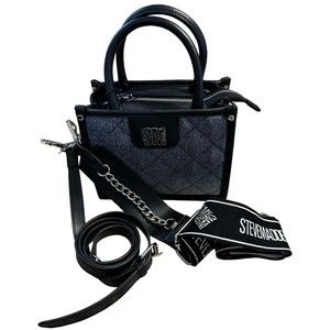 Steve Madden Blue Denim with Black Bbabi Viral Tiktok Guitar Strap Crossbody Bag